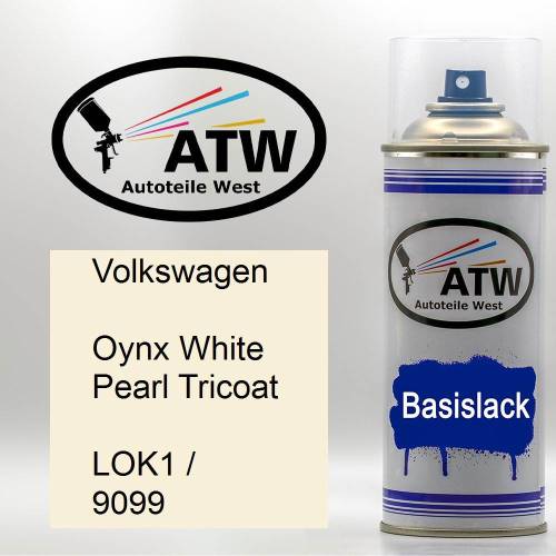 Volkswagen, Oynx White Pearl Tricoat, LOK1 / 9099: 400ml Sprühdose, von ATW Autoteile West.